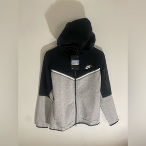 Nike Sportswear Tech Fleece Full Zip Hoodie Black/Dark Grey Heather/White